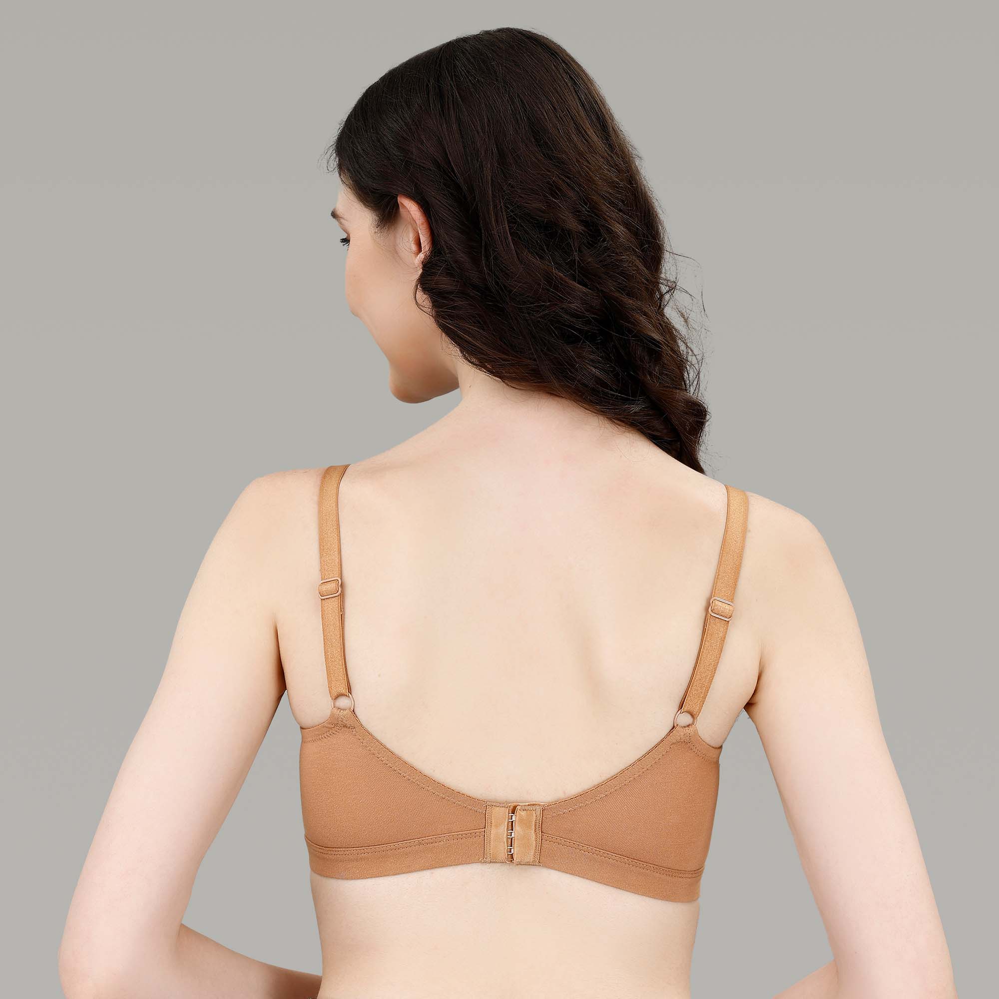 Lightly Padded Non Wired Stretch Cotton Full Coverage T-Shirt Bra with Push-up look