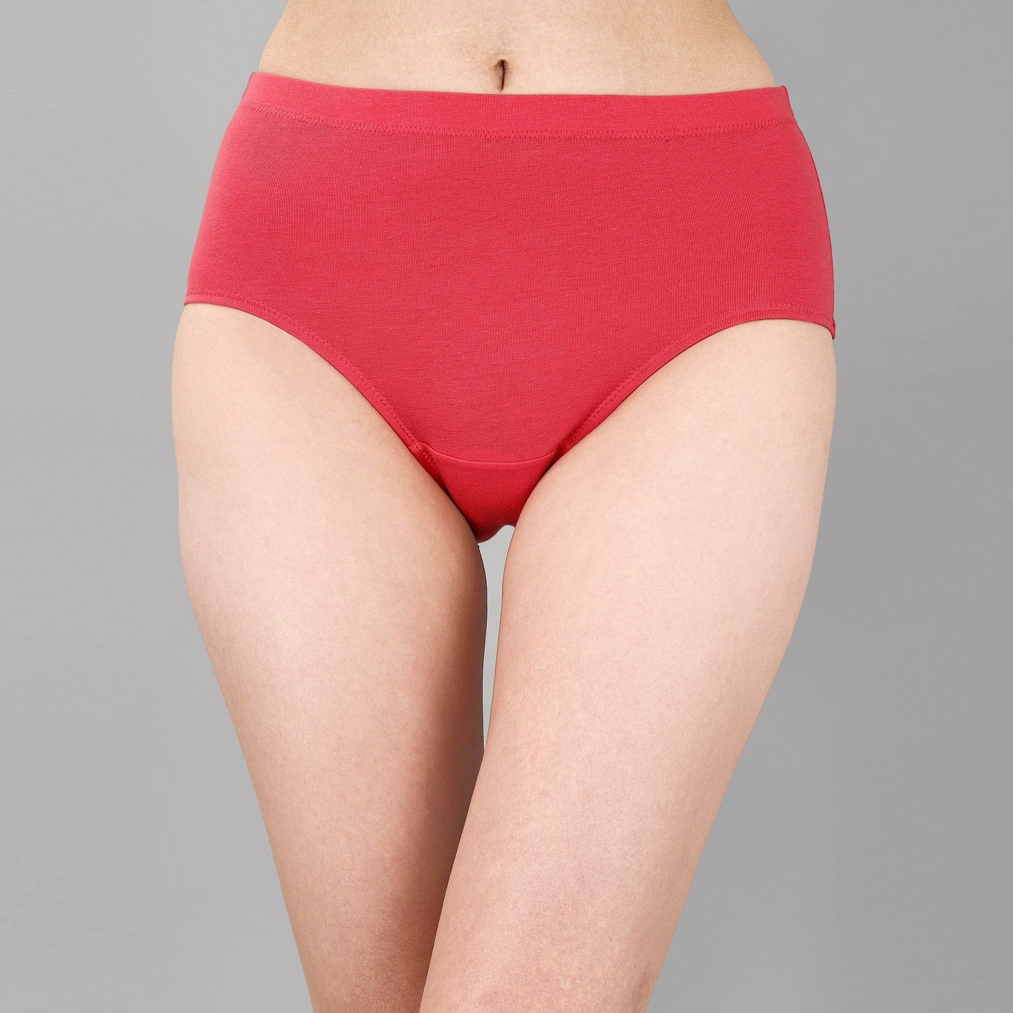 SOIE Woman - High Waist Full Coverage Solid Stretch Cotton Briefs (Pack of 3) - Panty -for Women