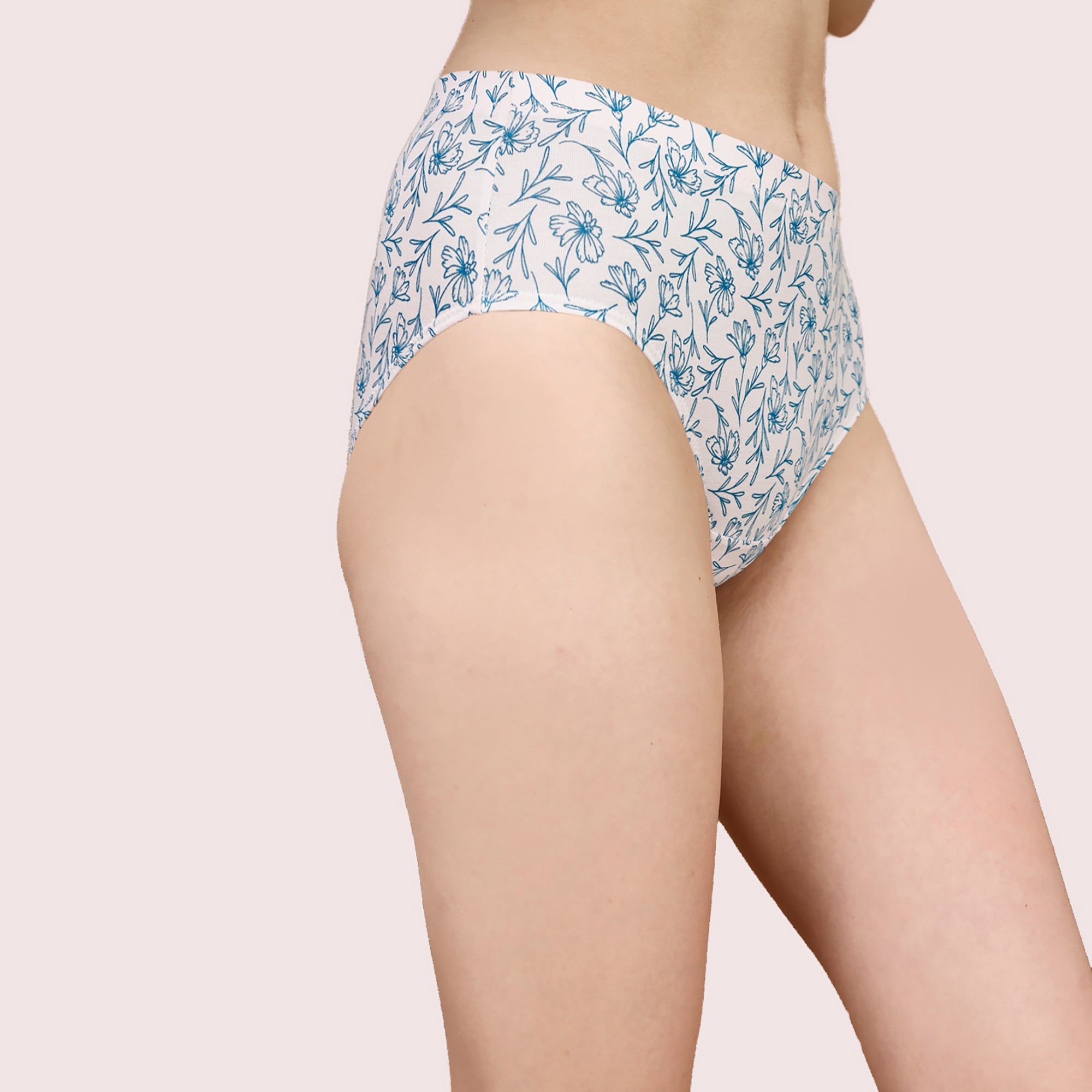 High Waist Full Coverage Printed Stretch Cotton Hipster Panty (Pack of 3) 3HWB-32