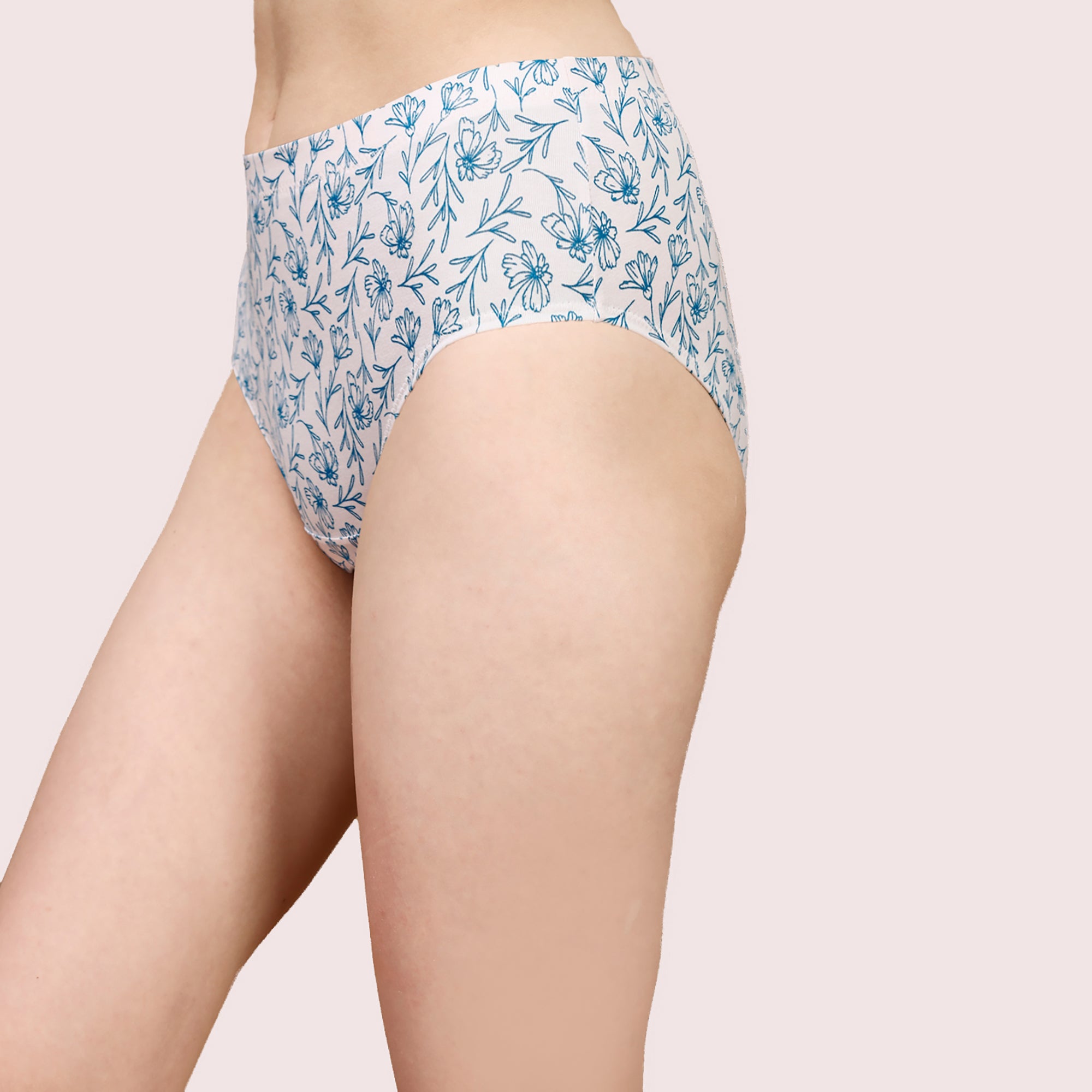 High Waist Full Coverage Printed Stretch Cotton Hipster Panty (Pack of 3) 3HWB-32