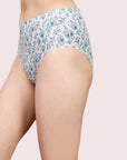 High Waist Full Coverage Printed Stretch Cotton Hipster Panty (Pack of 3) 3HWB-32