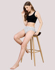 SOIE Woman - High Waist Full Coverage Printed Cotton Briefs (Assorted Pack of 6) - Panty -for Women