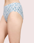 High Waist Full Coverage Printed Stretch Cotton Hipster Panty (Pack of 3) 3HWB-32