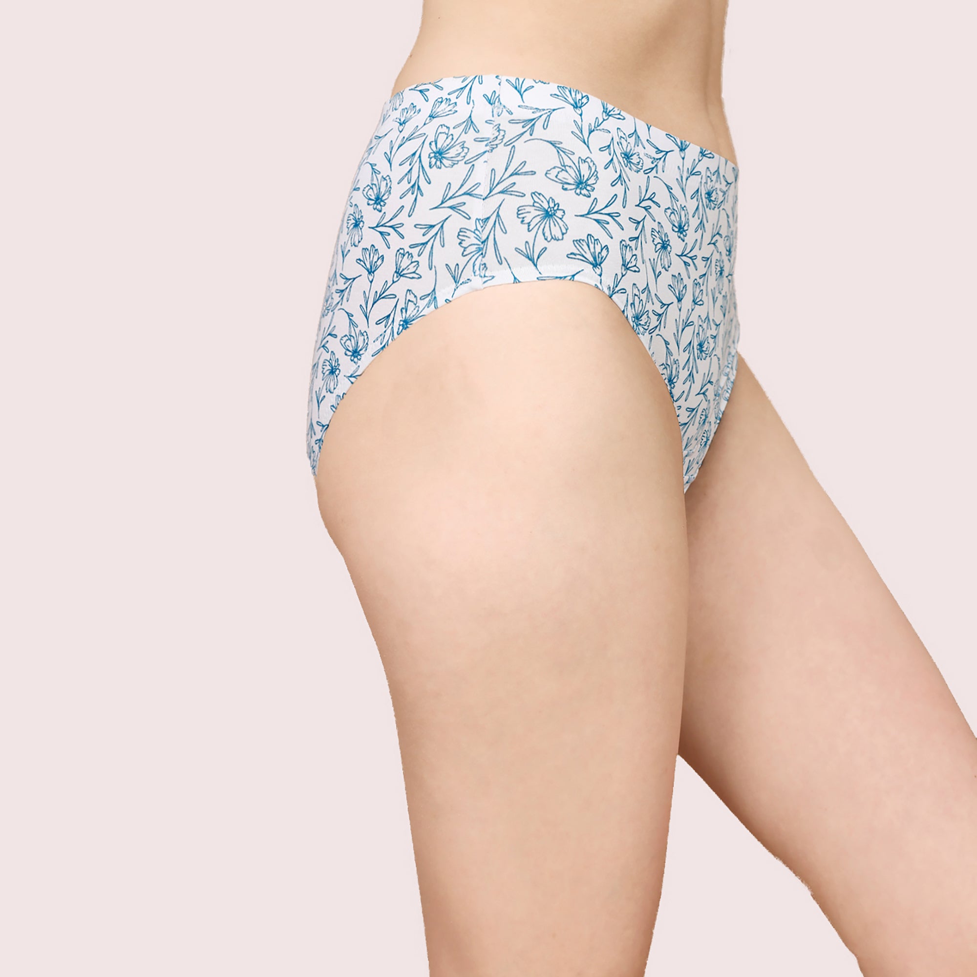 High Waist Full Coverage Printed Stretch Cotton Hipster Panty (Pack of 3) 3HWB-32