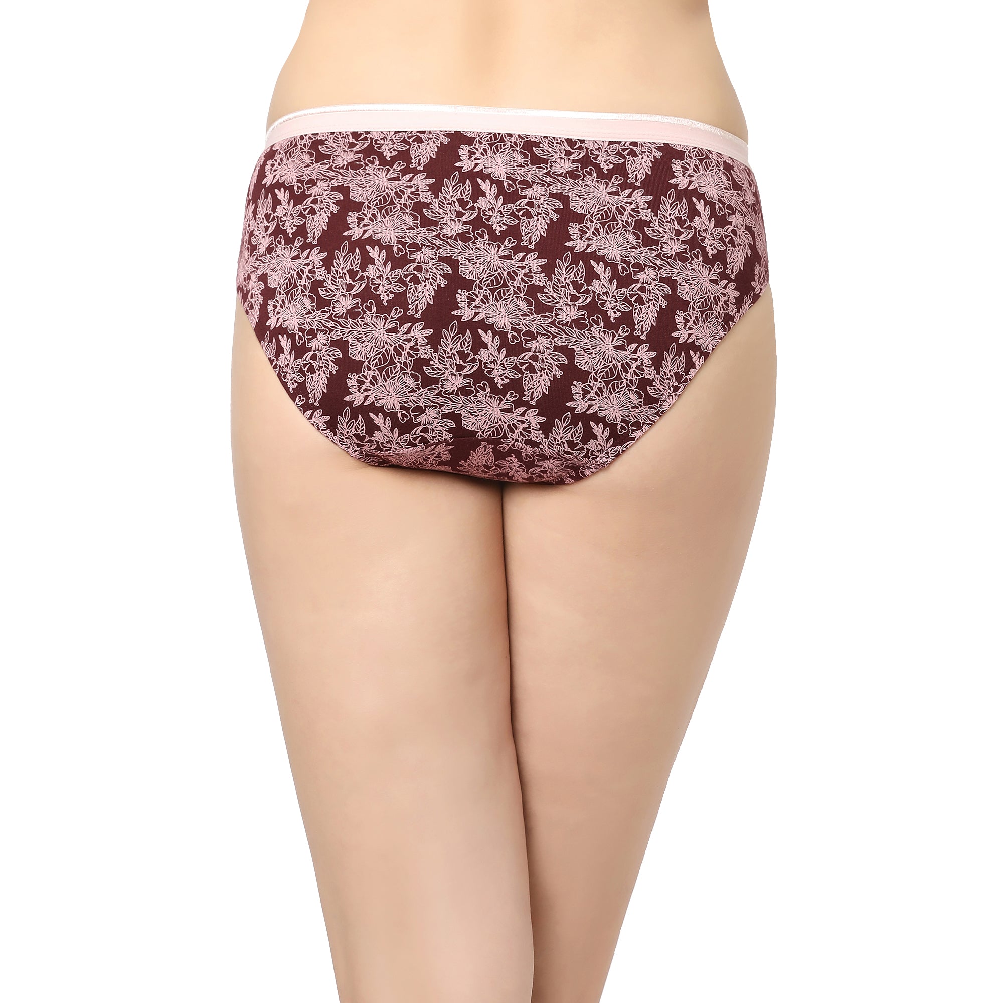 High Rise Full Coverage Solid and Printed Cotton Stretch Hipster Panty (Pack of 3) - 3FCB-17