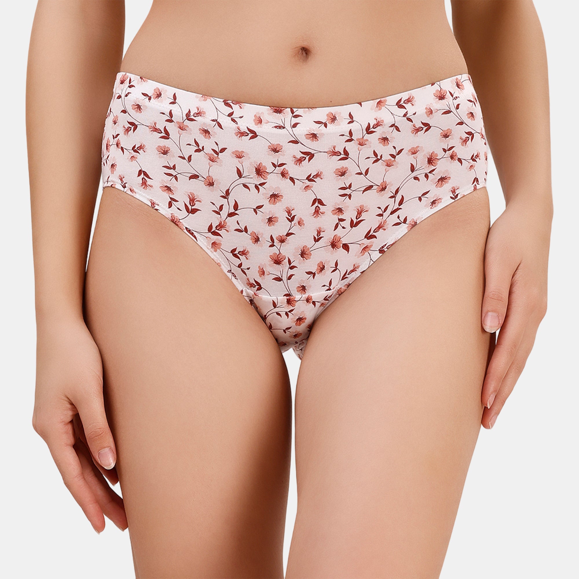 High Rise Full Coverage Printed Stretch Cotton Hipster Panty (Pack of 3) - 3FCB-30
