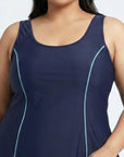 Flowy Racerback Swim Dress with Built-In Long Shorts