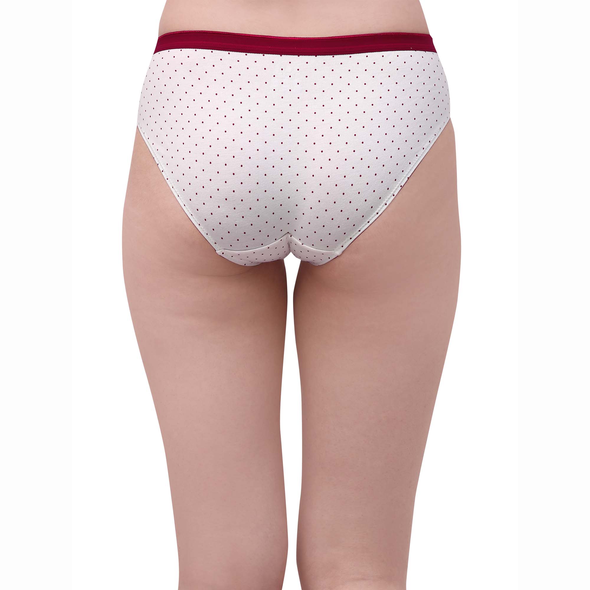 High Rise Full Coverage Solid and Printed Cotton Stretch Hipster Panty (Pack of 3)-3FCB-17