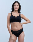 Full Coverage Padded Bra and Mid Rise Brief With Lace Detailing SET-132-1132