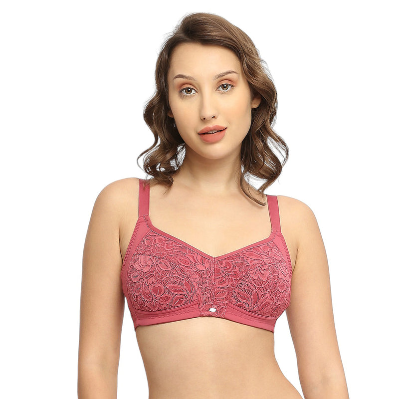 Buy SOIE Womens Lace Wired Padded Medium Coverage Bra