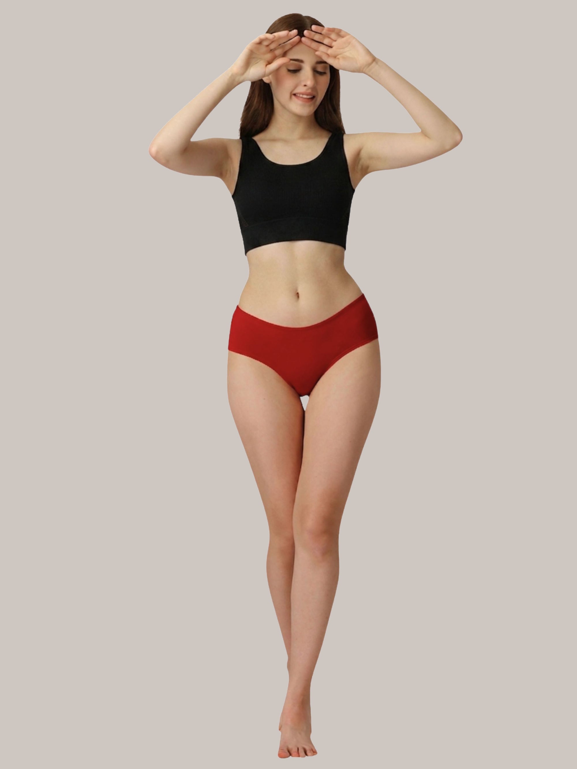 Mid Rise High Coverage Solid Colour Cotton Stretch Brief Panty (Assorted Pack of 2)