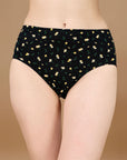 High Waist Full Coverage Printed Stretch Cotton Hipster Panty (Pack of 3) 3HWB-32