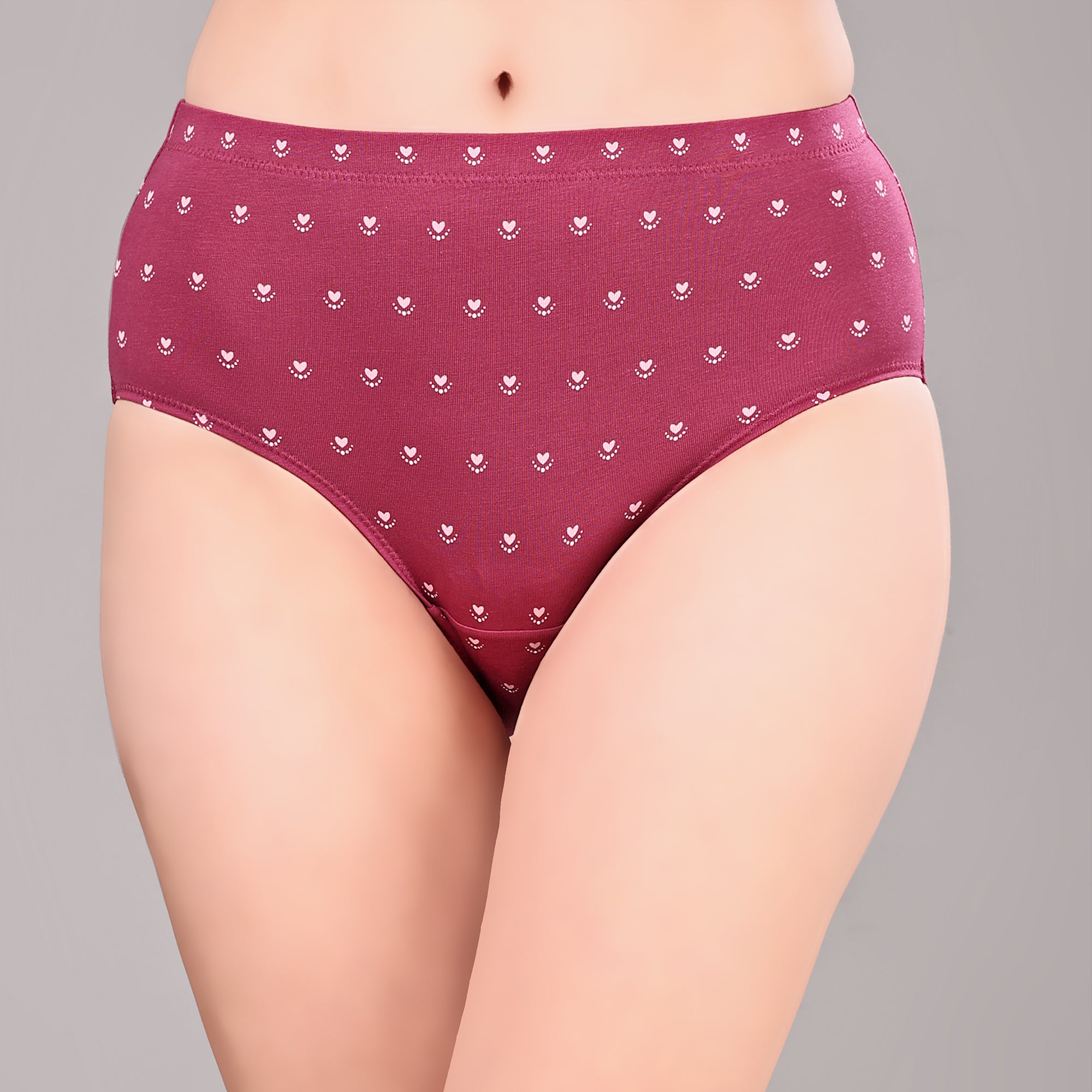 High Waist Full Coverage Printed Stretch Cotton Hipster Panty (Pack of 3) 3HWB-32