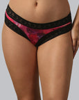 Mid Rise Lace Back Printed Cheekini Panty- FP-1558