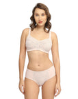 Full Coverage Non Wired Non Padded Bra with High Waist Full Coverage Lace Brief Set FB-709-1705