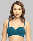 SOIE Woman - Padded Wired Medium Coverage Strapless Halter Neck Multiway Lace Bra - -for Women