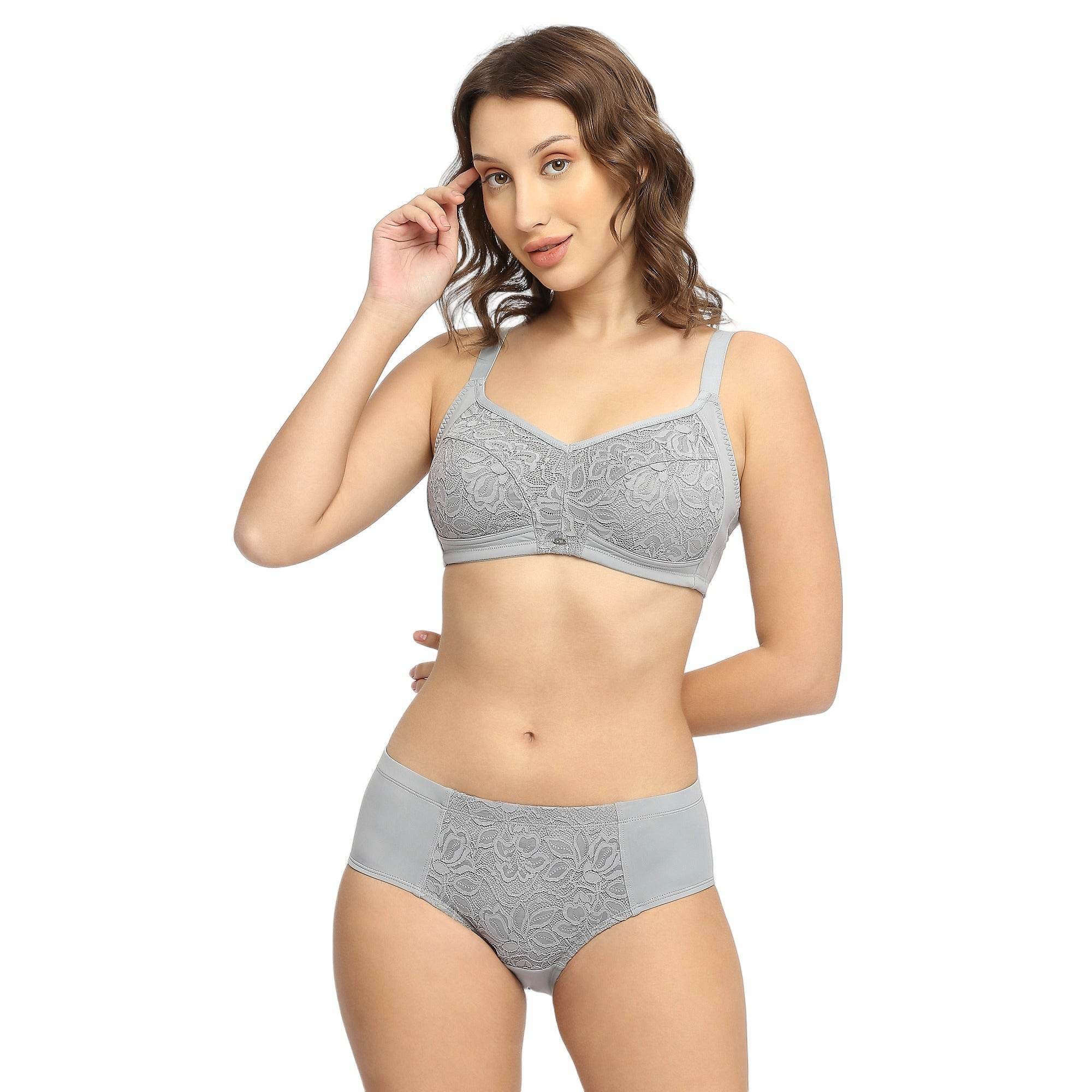 Full Coverage Non Wired Non Padded Bra with High Waist Full