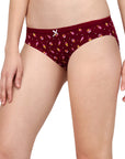 Mid Rise Medium Coverage Solid and Printed Cotton Stretch Brief Panty (Pack of 6) 6BF-20