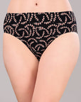 High Rise Full Coverage Printed Stretch Cotton Hipster Panty (Pack of 3) - 3FCB-30