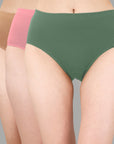 High Waist Full Coverage Solid Cotton Briefs (Pack of 3)