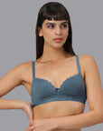Padded Non Wired Medium Coverage Lace Design T-shirt Bra-FB-560