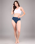 High Waist Full Coverage Printed Stretch Cotton Hipster Panty (Pack of 3) 3HWB-32