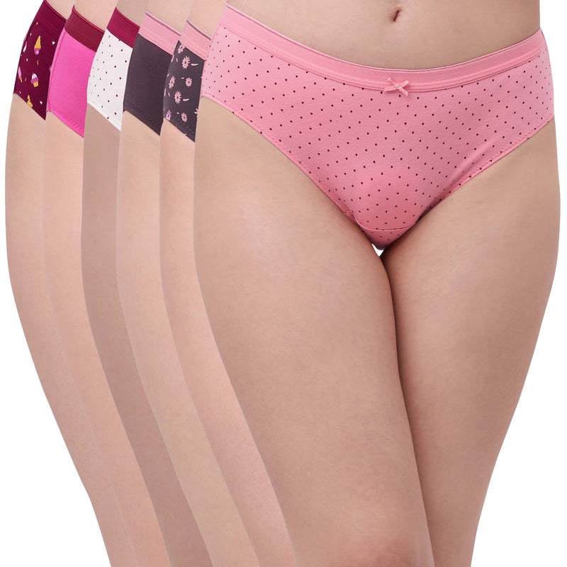 High Rise Full Coverage Solid and Printed Cotton Stretch Hipster Panty –  SOIE Woman