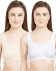 Non Wired Non Padded Full Coverage Low Impact Slip on Sports Bra (Pack of 2) BB-03