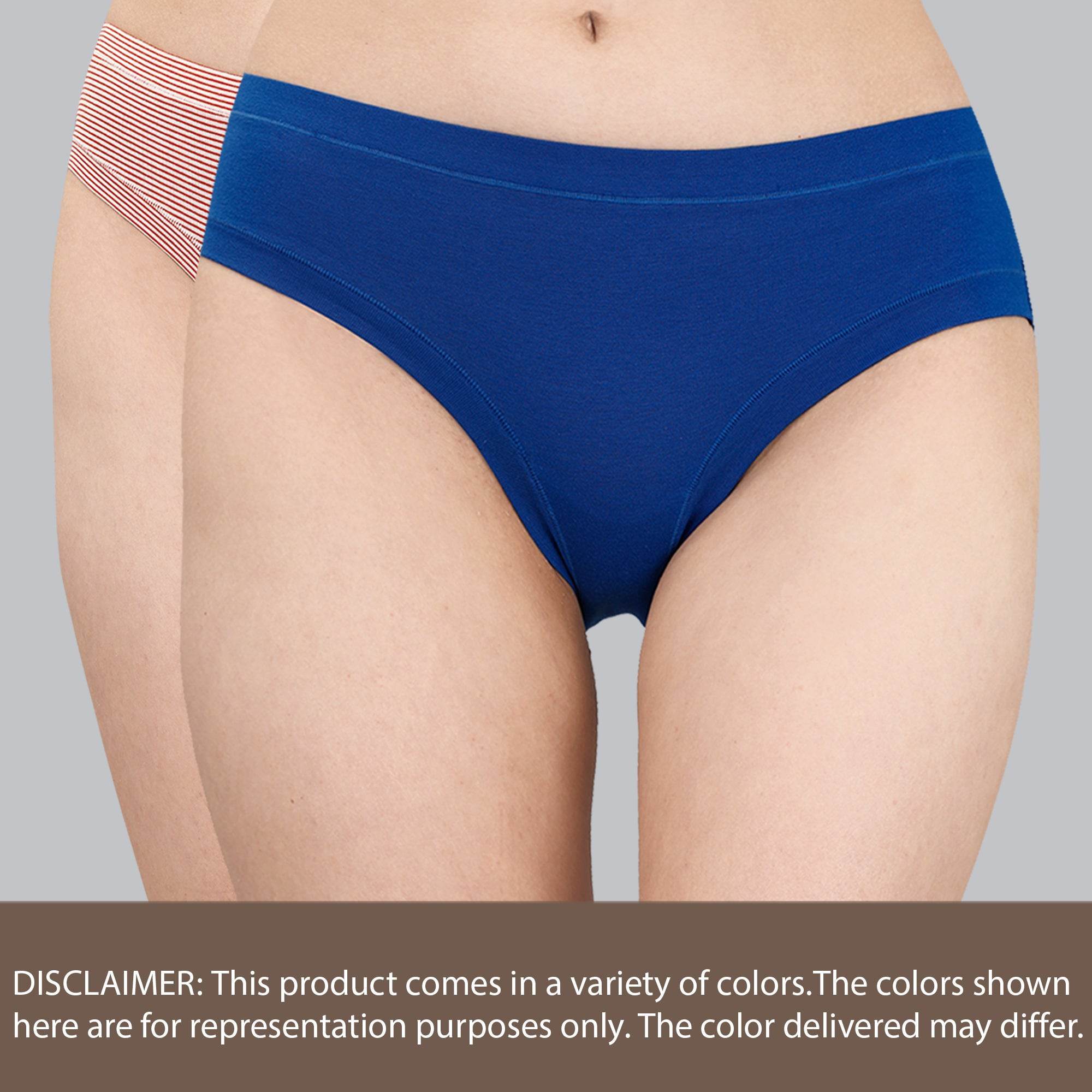 SOIE Woman - Mid Rise Stretch Cotton Seamless Full Coverage Shorty Panty (Assorted Pack of 2) - Panty -for Women