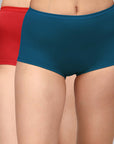 High Rise Full Coverage Cotton Spandex Boyshorts (Pack of 2) - 2BS-25