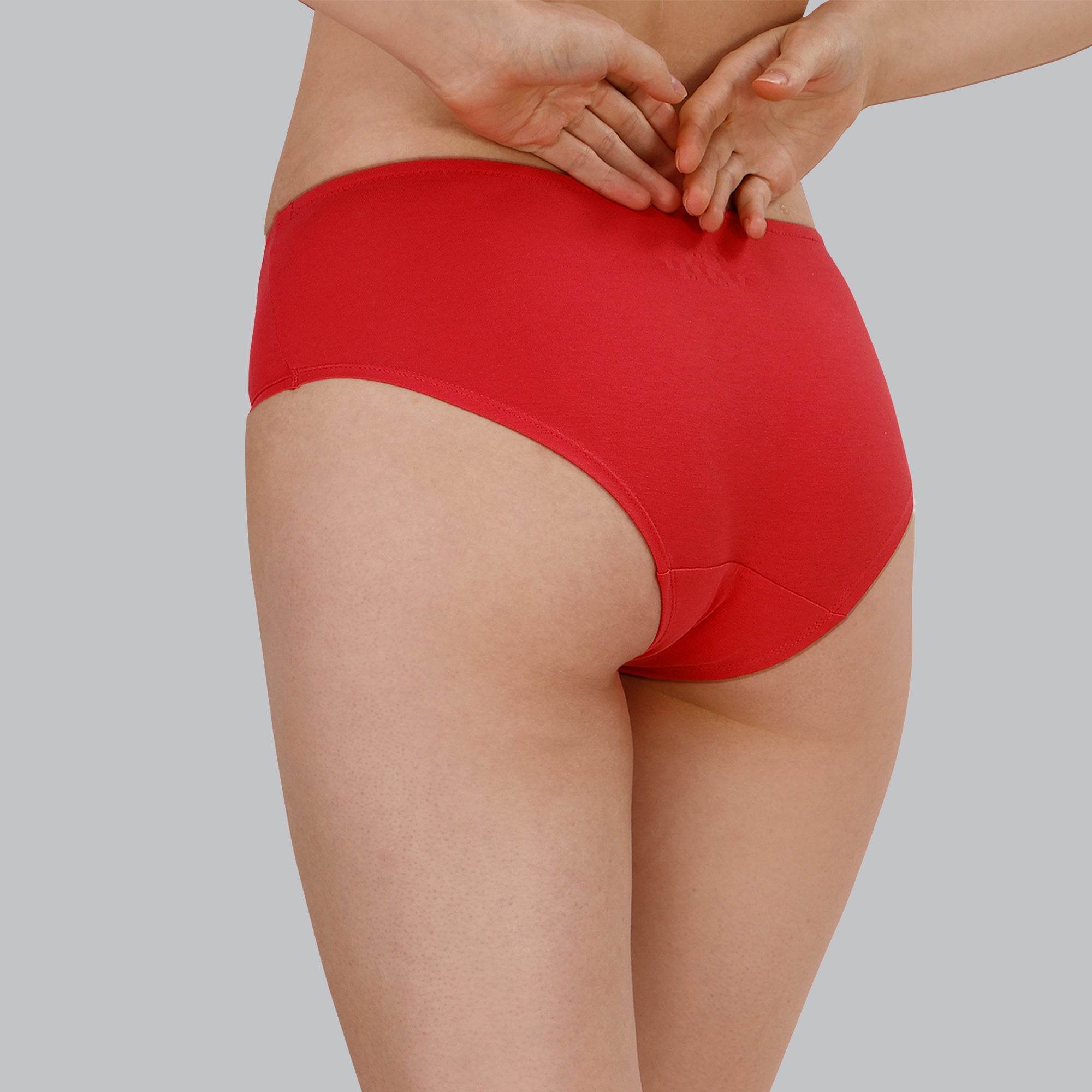 SOIE Woman - Mid Rise High Coverage Solid Colour Cotton Stretch Brief Panty (Assorted Pack of 3) - Panty -for Women