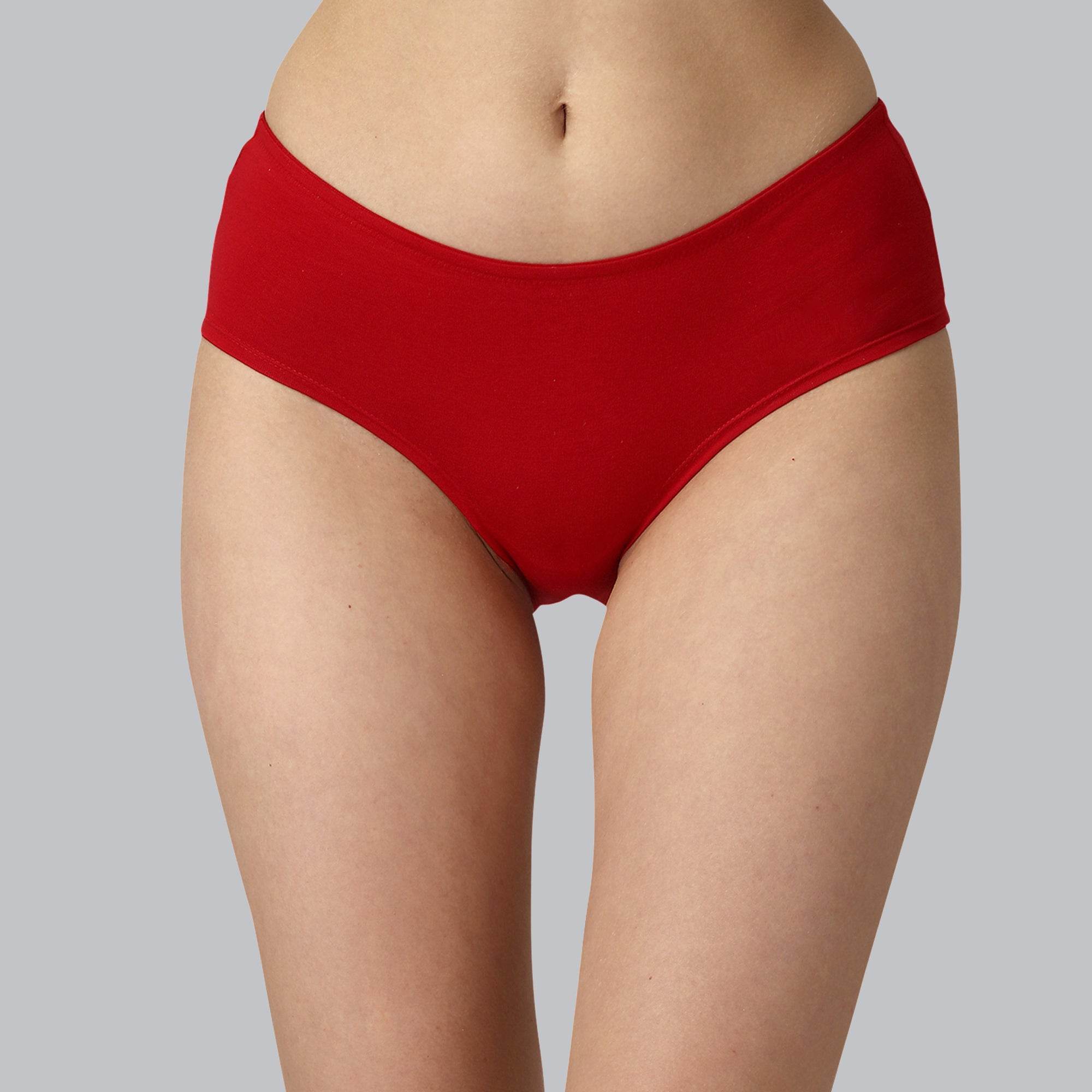 SOIE Woman - Mid Rise High Coverage Solid Colour Cotton Stretch Brief Panty (Assorted Pack of 3) - Panty -for Women