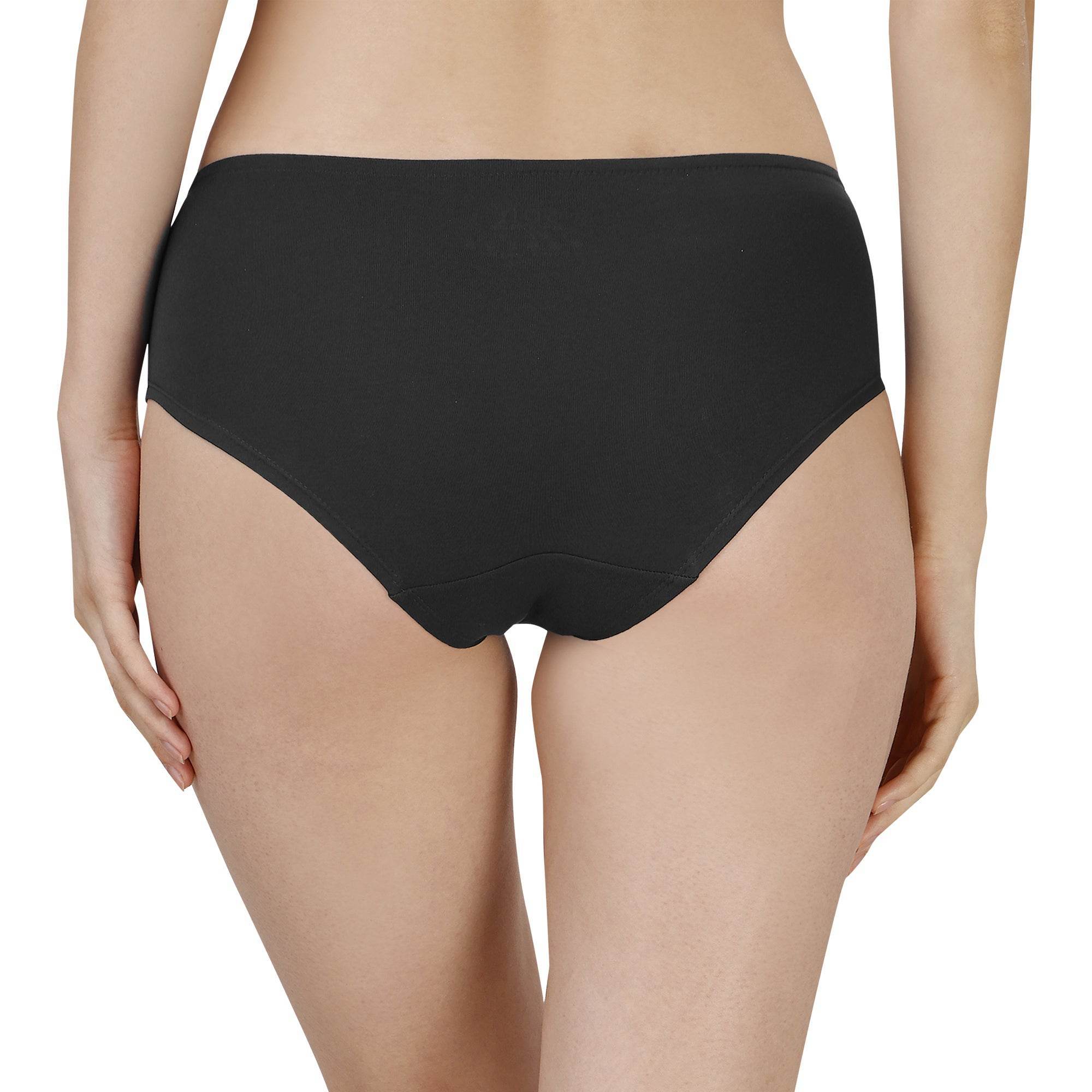 SOIE Woman - High Coverage Mid Rise Solid Cotton Brief Panty Combo (Pack of 2) - Panty -for Women