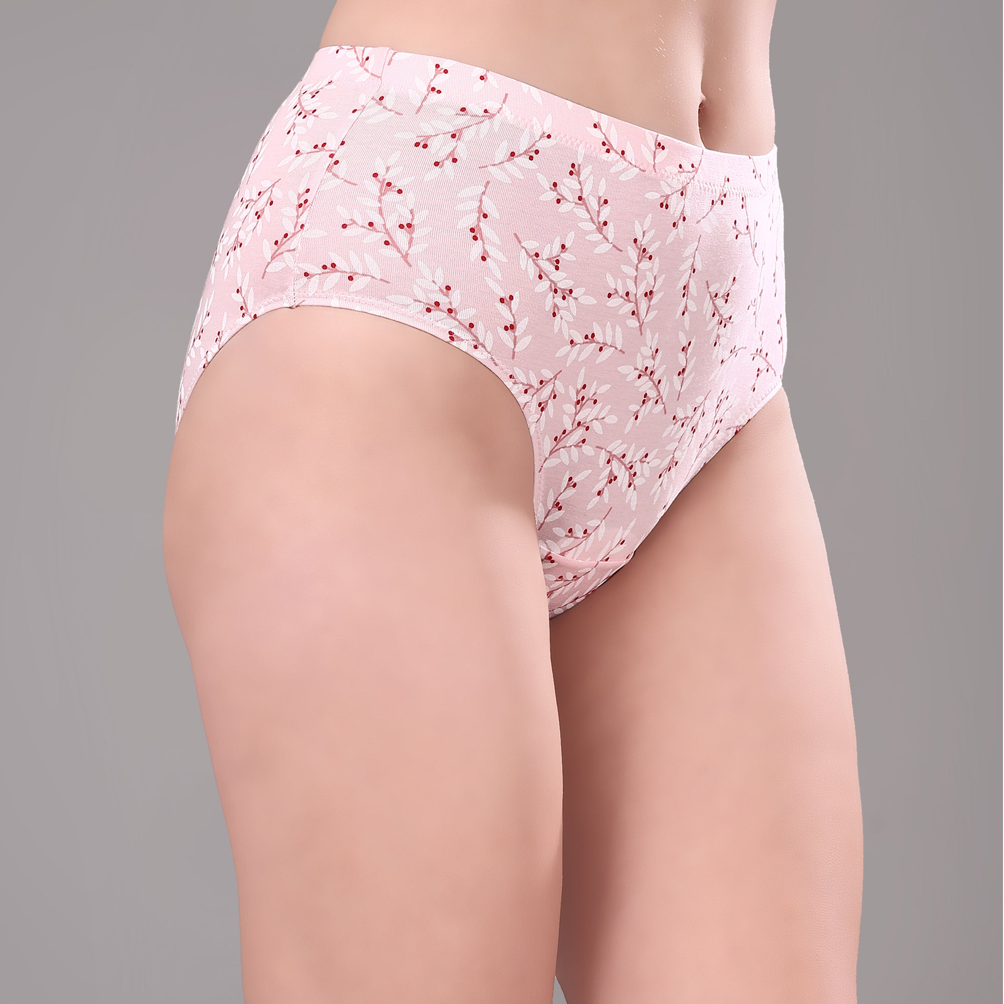 High Waist Full Coverage Printed Stretch Cotton Hipster Panty (Pack of 3) 3HWB-32