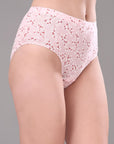 High Waist Full Coverage Printed Stretch Cotton Hipster Panty (Pack of 3) 3HWB-32