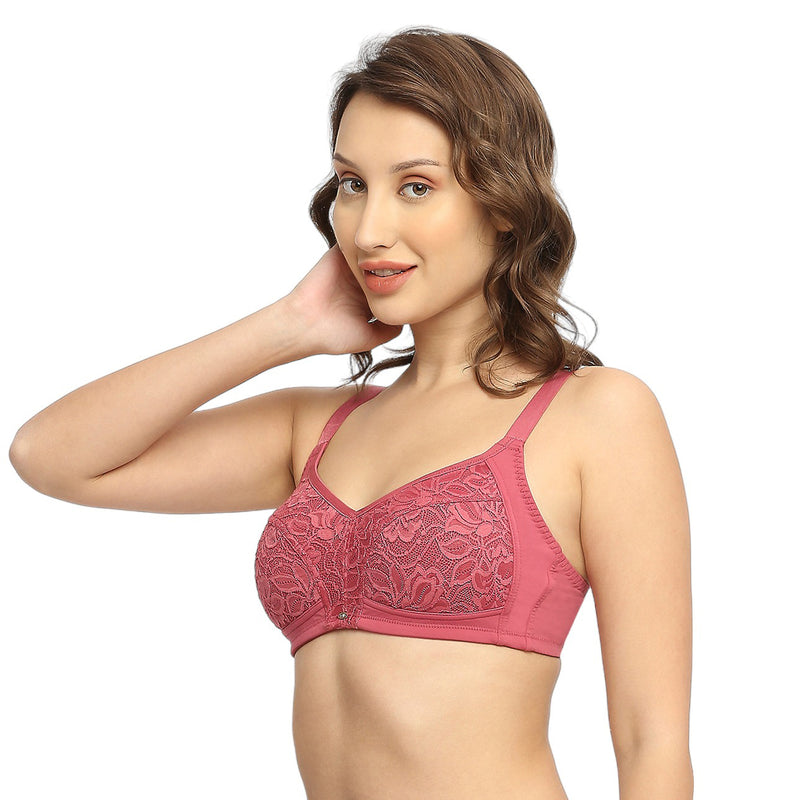 Full Coverage Non Padded Non-Wired Lacy Bra-FB-709