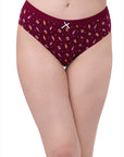 High Rise Full Coverage Solid and Printed Cotton Stretch Hipster Panty (Pack of 3)-3FCB-17