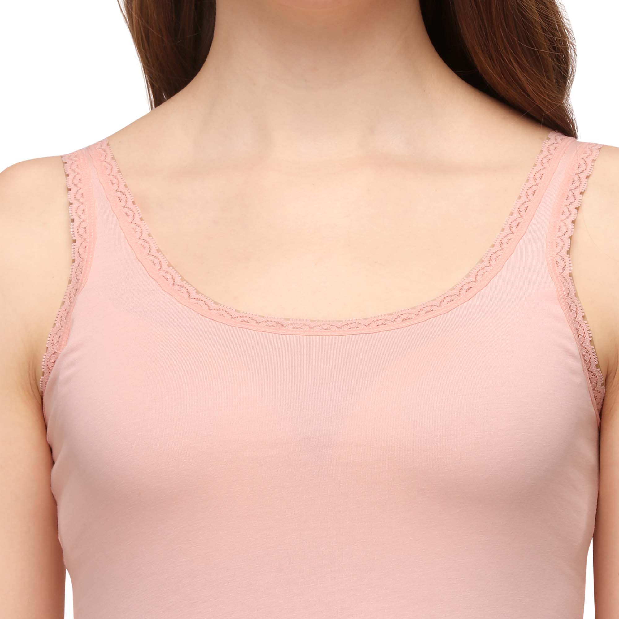 Cotton spandex Camisole with Lace Detailing-SC-10