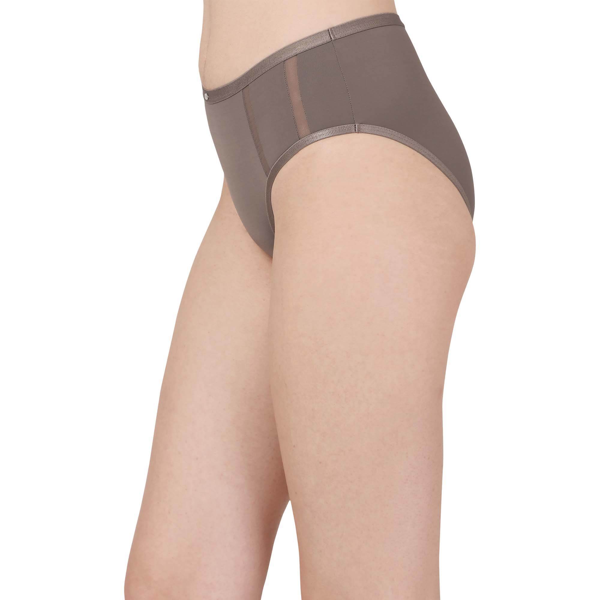 SOIE Woman - High Waist Full Coverage Mesh Panelled Brief - Panty -for Women