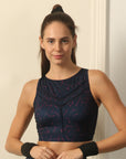 Medium Impact Quicky Dry Padded Sports Bra with Racerback and Mesh Detailing-AT-9