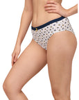 High Rise Full Coverage Solid and Printed Cotton Stretch Hipster Panty (Pack of 3)-3FCB-17