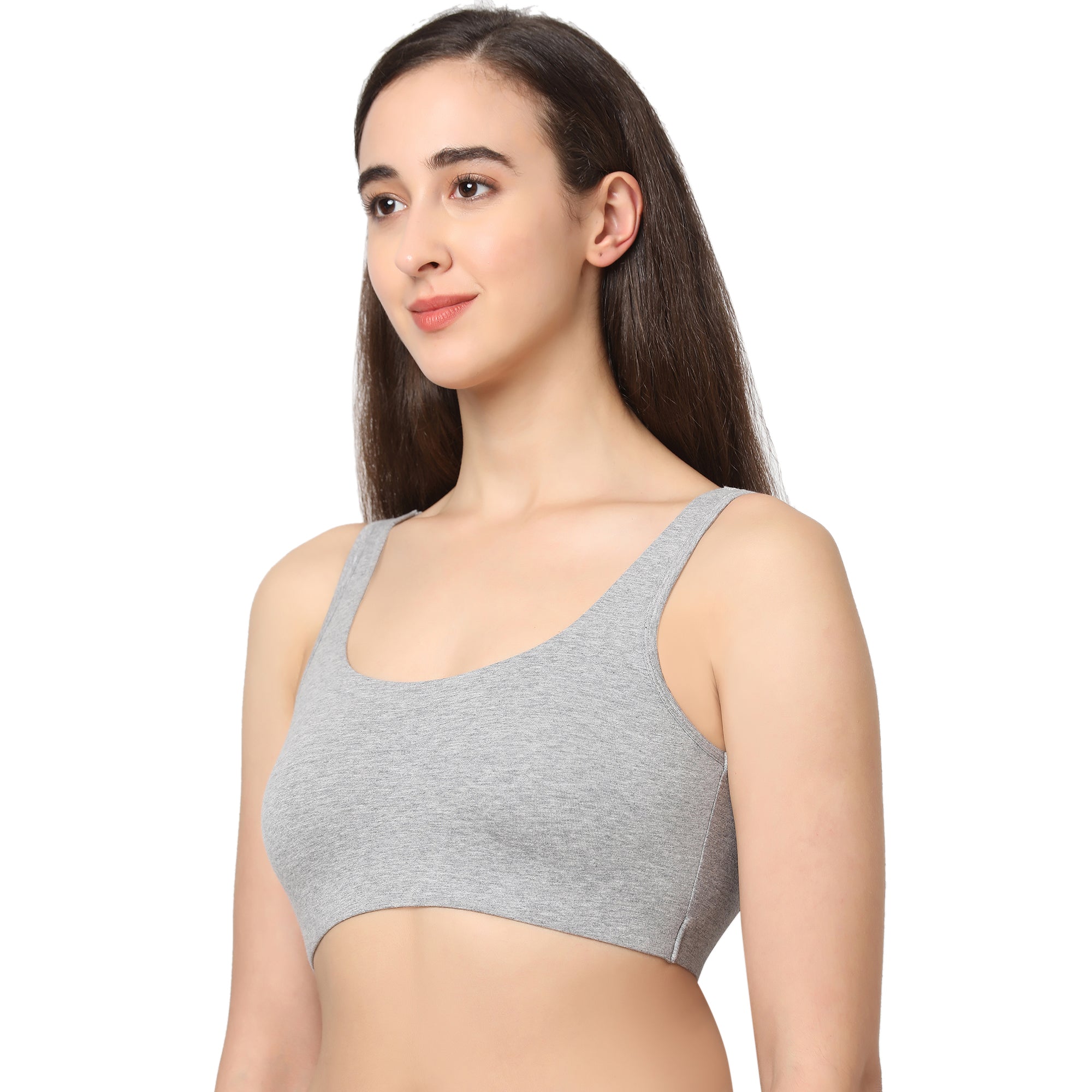 Non Wired Non Padded Full Coverage Low Impact Slip on Sports Bra BB-03