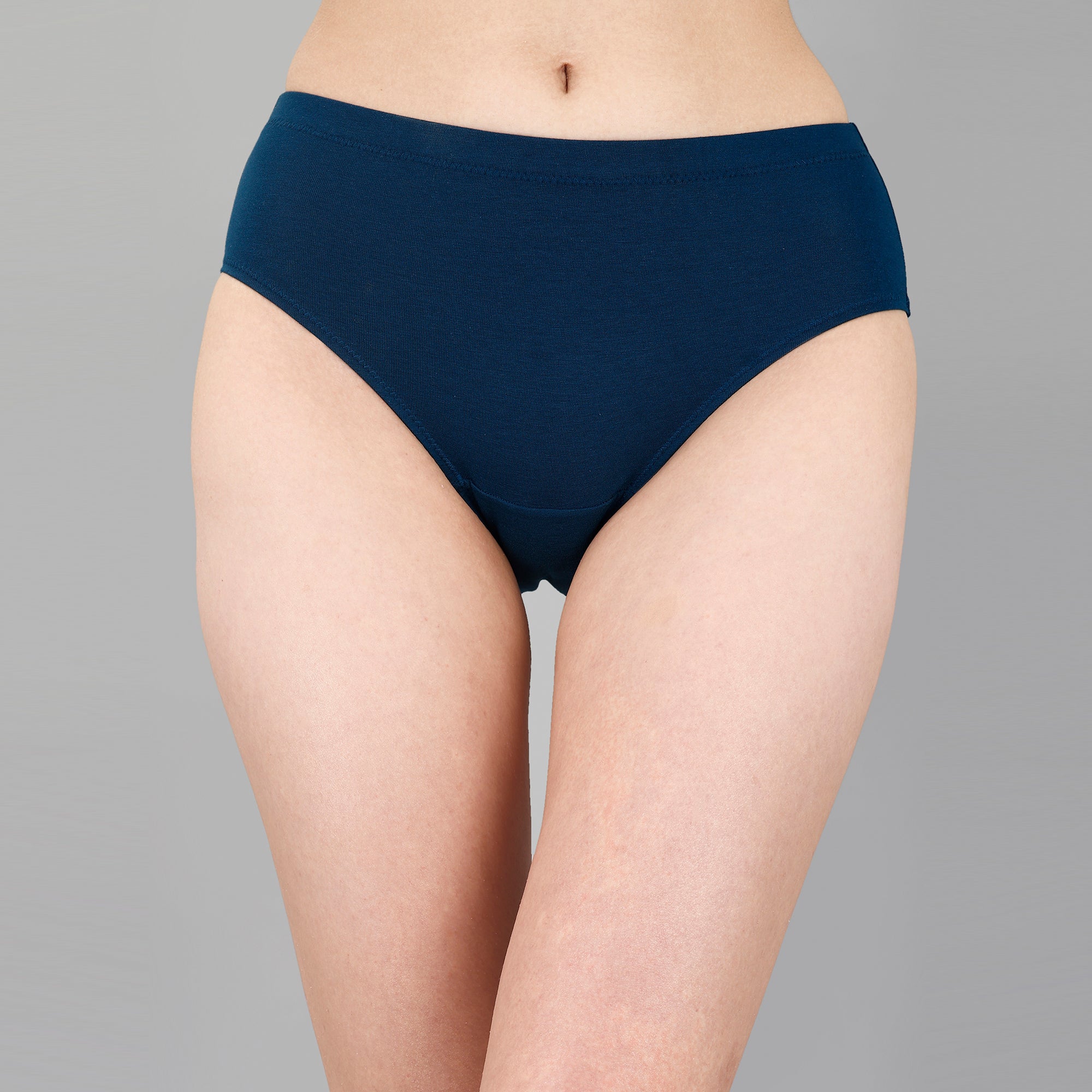 High Rise Full Coverage Solid Colour Cotton Stretch Hipster Panty (Pack of 3)