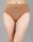 High Waist Full Coverage Solid Cotton Briefs (Pack of 3)