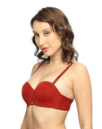 Padded Wired Medium Coverage Strapless Halter Neck Multiway Lace Bra FB-551