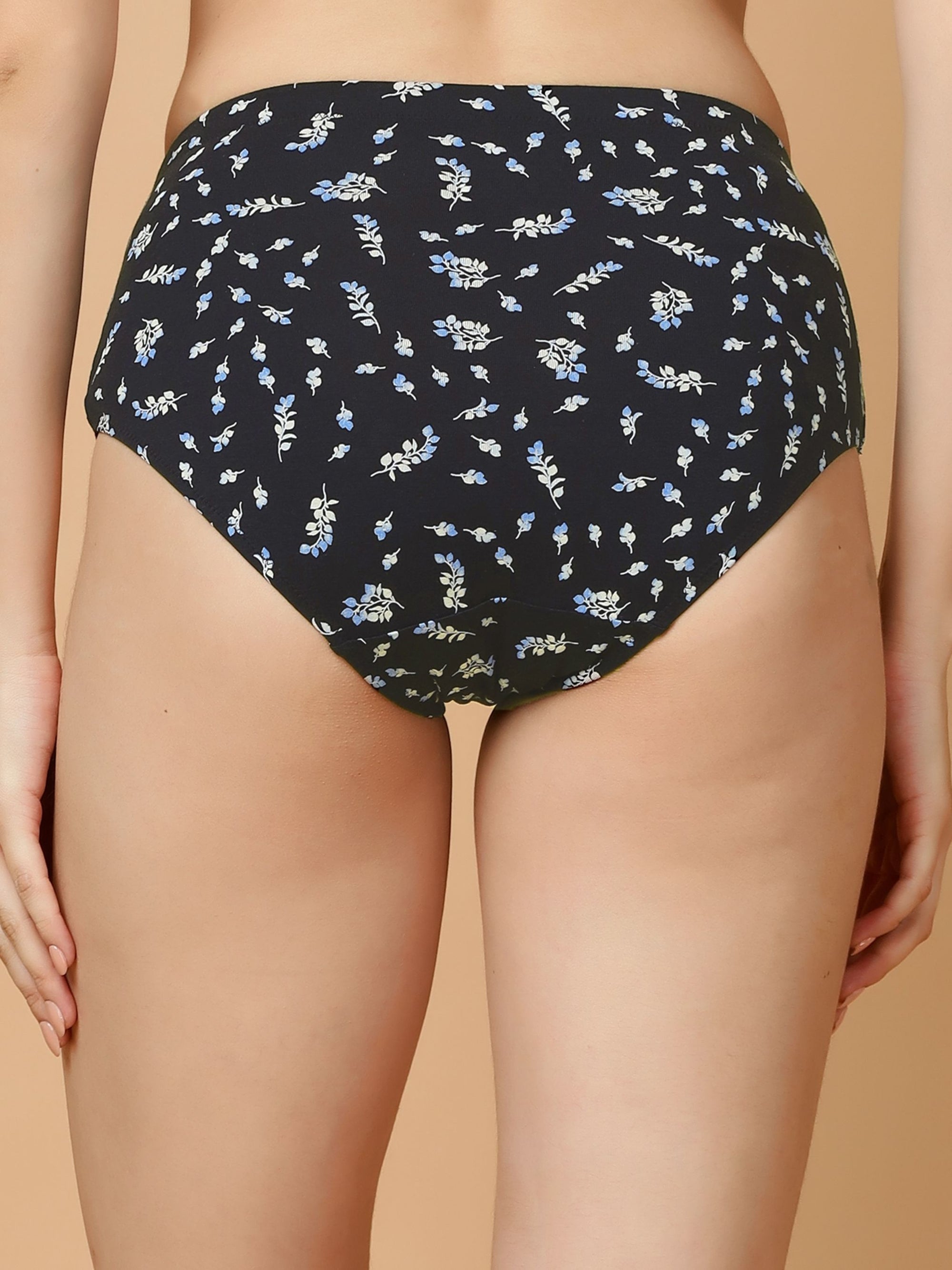 Tummy-Smoothing Printed High Waist Cotton Briefs – Pack of 3