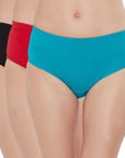 High Rise Full Coverage Solid Colour Cotton Stretch Hipster Panty (Pack of 3) - 3FCB-15A