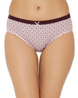 High Rise Full Coverage Solid and Printed Cotton Stretch Hipster Panty (Pack of 3) - 3FCB-17