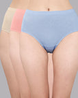 High Waist Full Coverage Solid Stretch Cotton Hipster Panty (Pack of 3) 3HWB-31