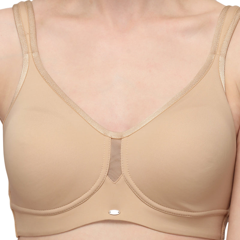 CAICJ98 Bras For Women Women's Full Coverage Non Padded Wirefree Plus Size  Minimizer Bra for L Bust Support Seamless Beige,44C 